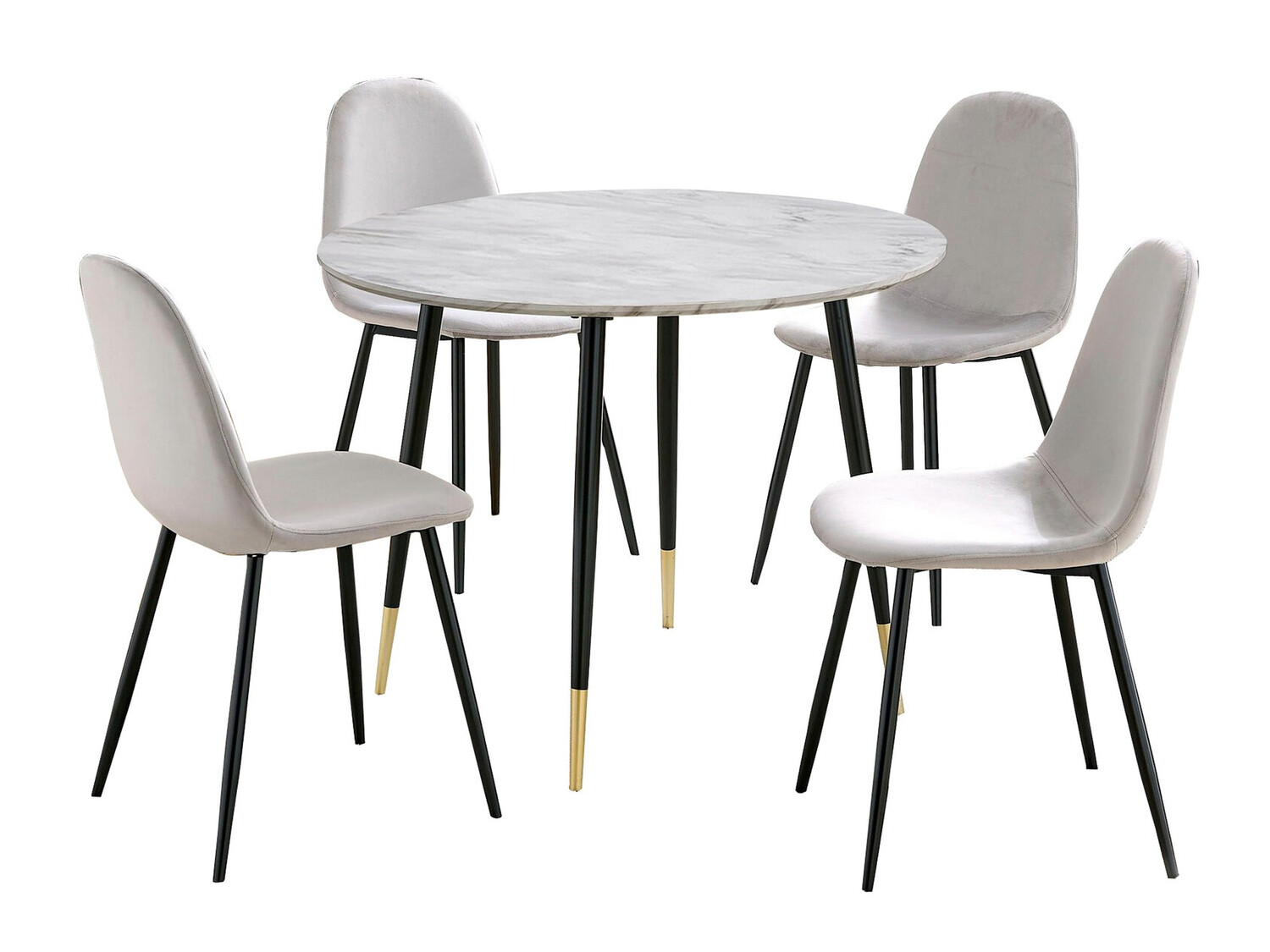 Essgruppe Denton 1146 (Grau + Weisser Marmor)