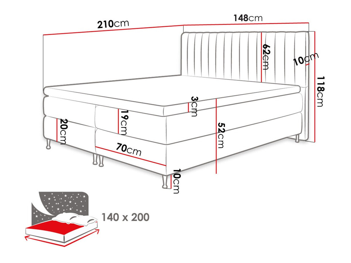 Boxspringbett ComfiDream Fjorina (Fresh 01)