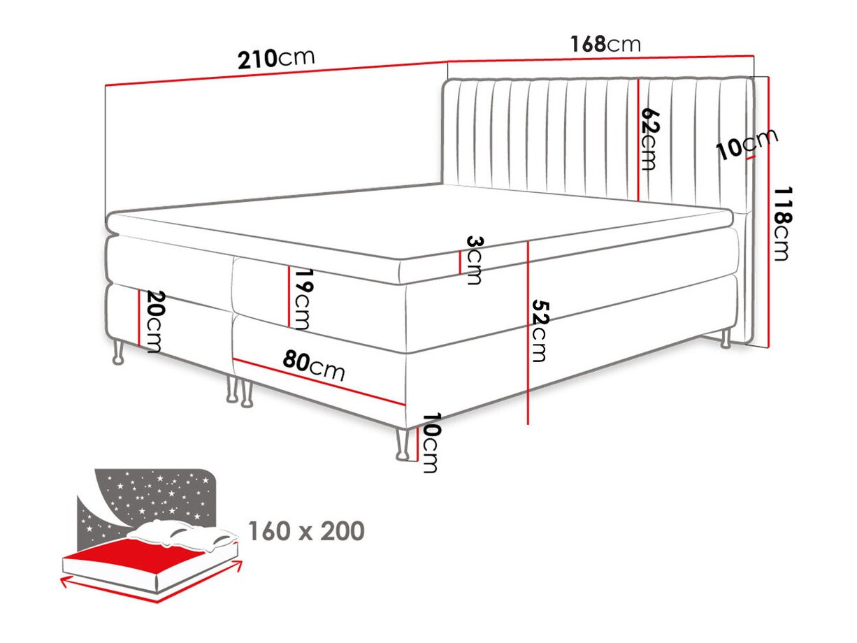 Boxspringbett ComfiDream Fjorina (Fresh 01)