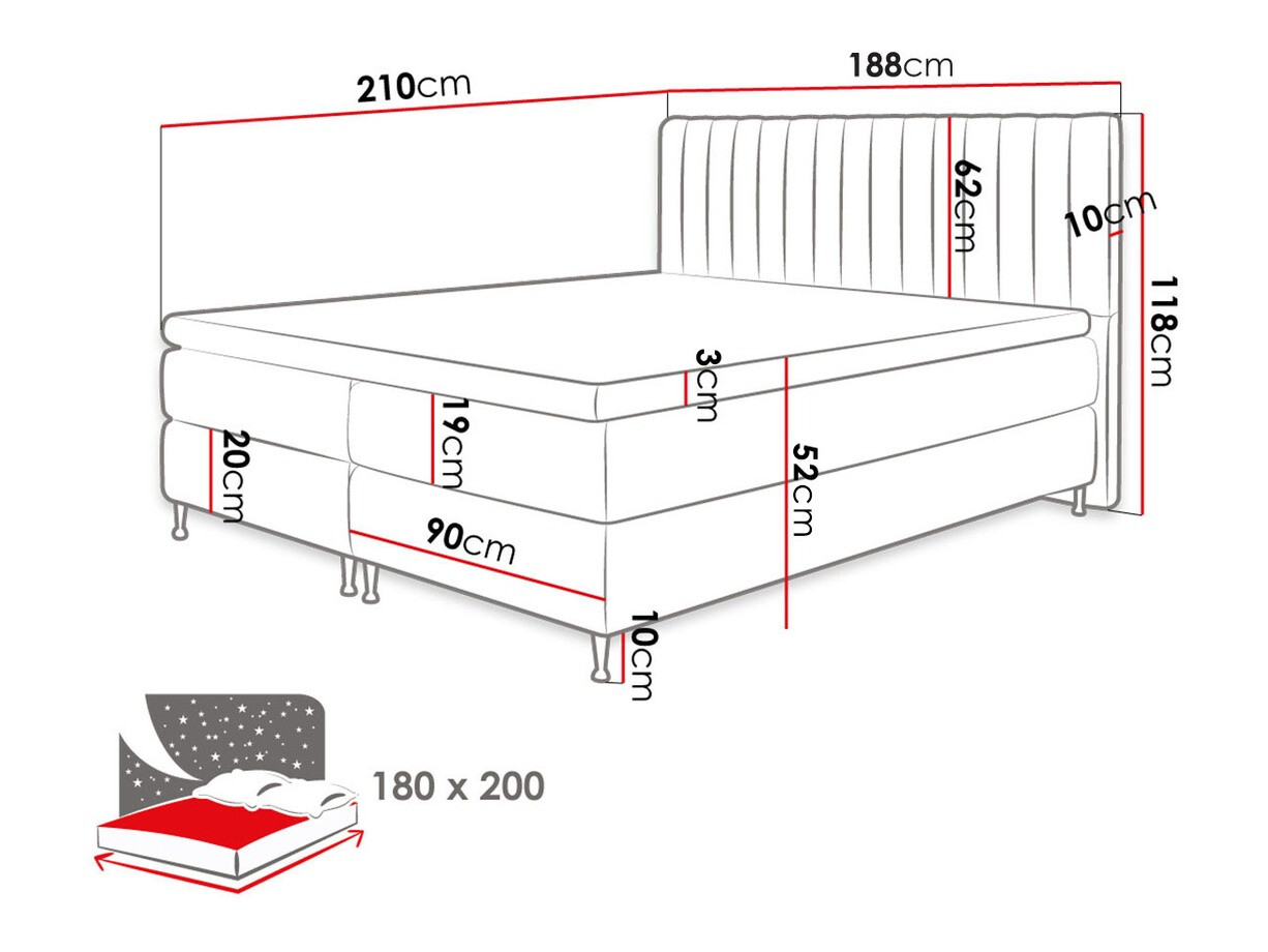 Boxspringbett ComfiDream Fjorina (Fresh 32)