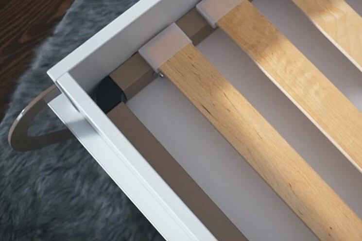 Schrankbett Concept Pro Lenart IV (Weiss + Weiss glänzend)