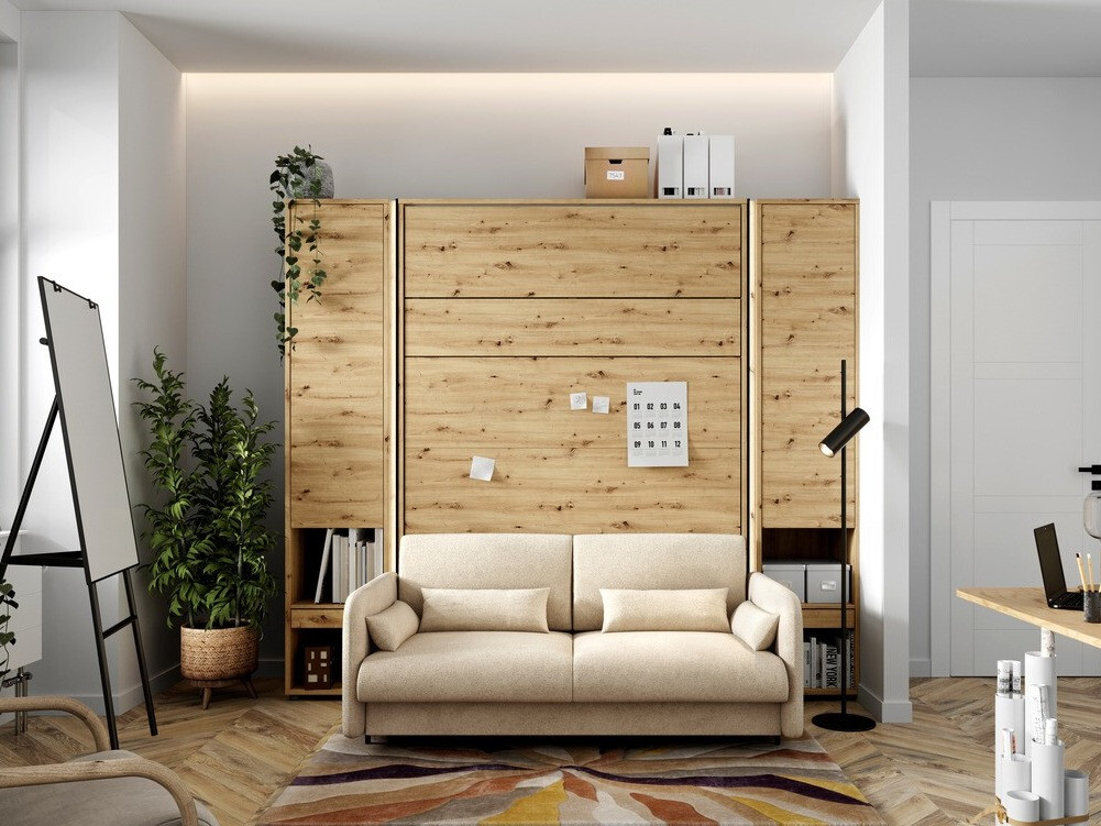 Möbel-Set Concept Lenart VI (Artisan Eichenholzoptik + Beige)