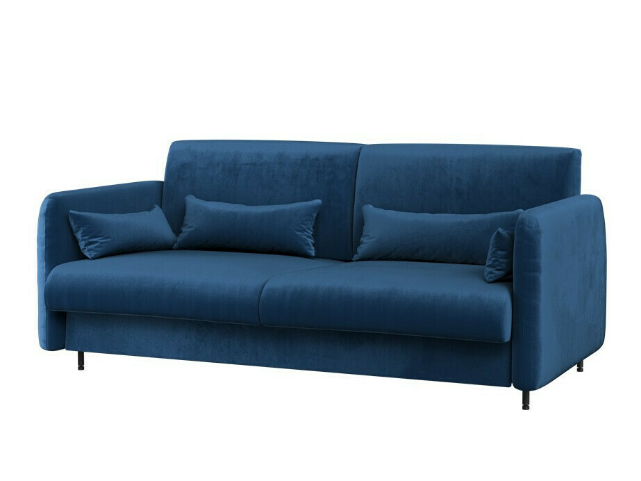 Möbel-Set Concept Lenart VI (Weiss glänzend + Weiss + Blau)