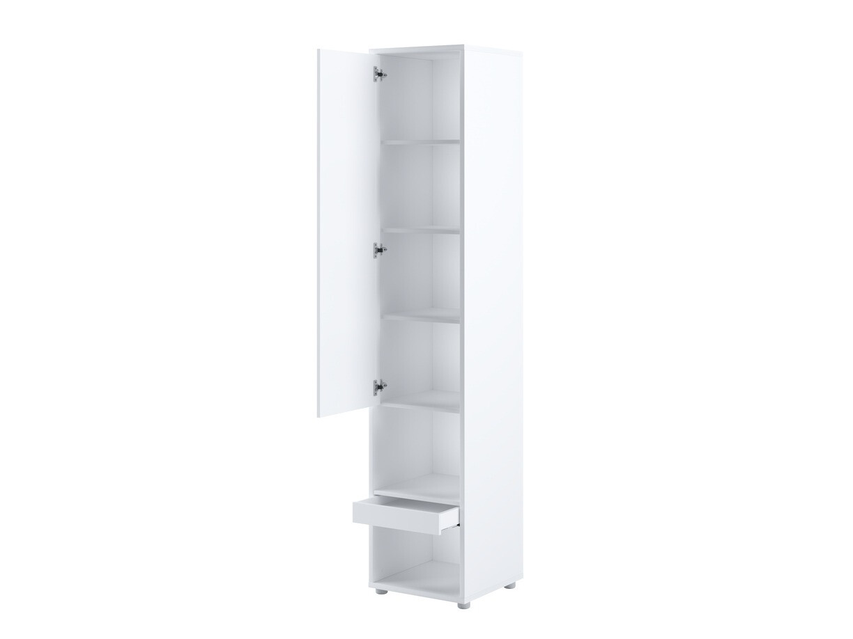 Möbel-Set Concept Lenart VI (Weiss glänzend + Weiss + Blau)