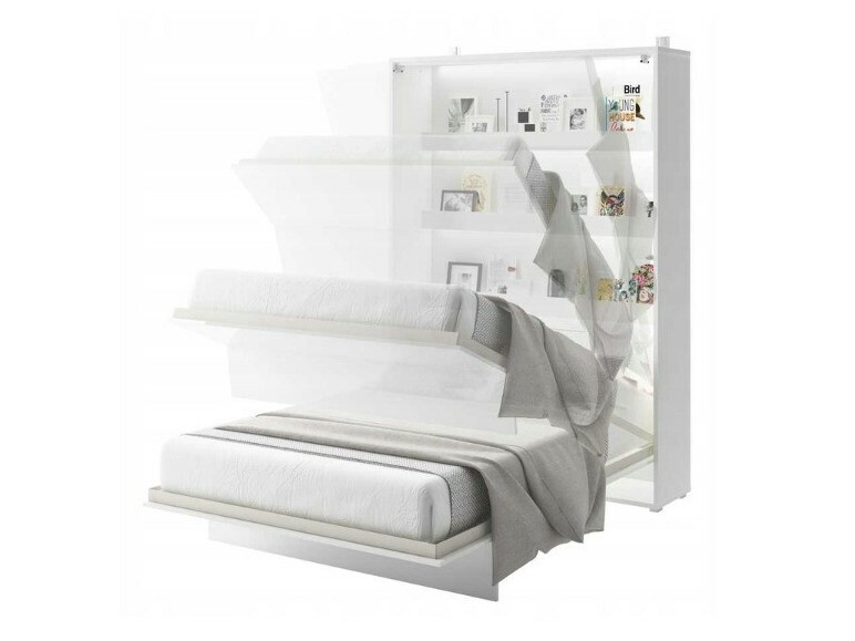 Schrankbett Concept Pro Lenart VII (Weiss + Grau)