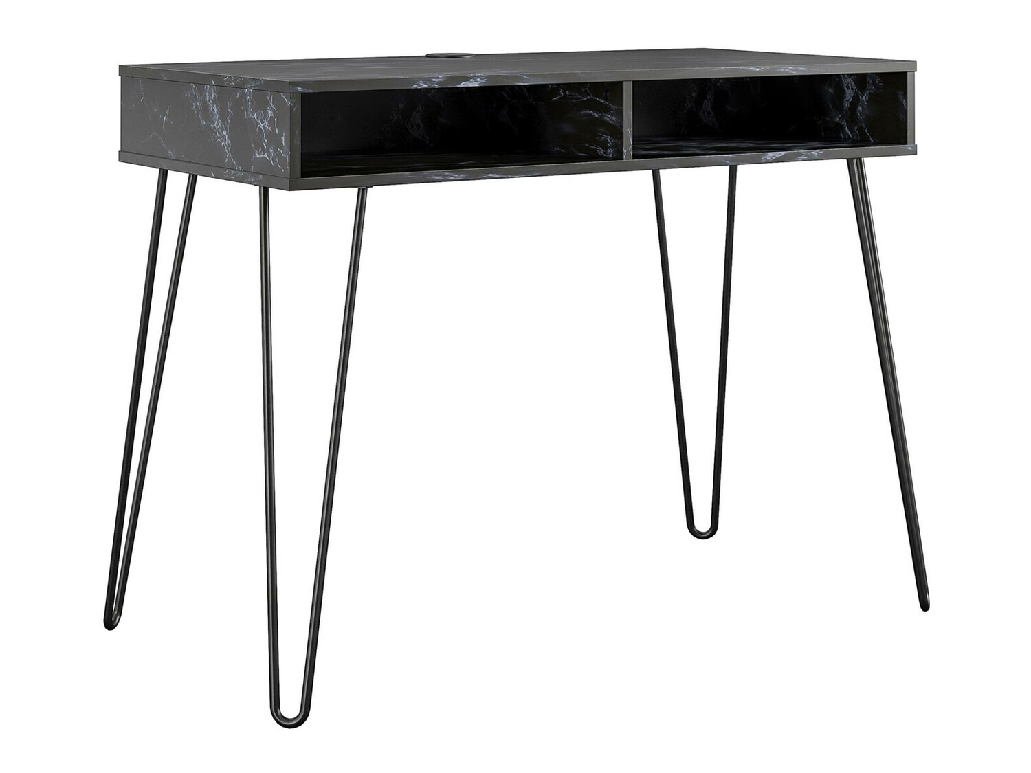 Bürotisch Tulsa 525 (Schwarzer Marmor + Schwarz)