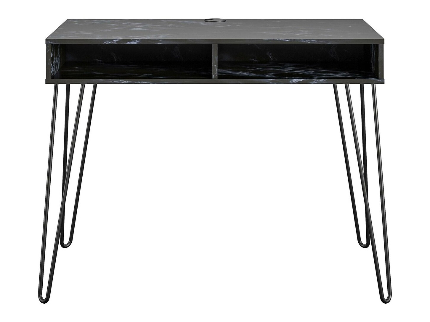 Bürotisch Tulsa 525 (Schwarzer Marmor + Schwarz)