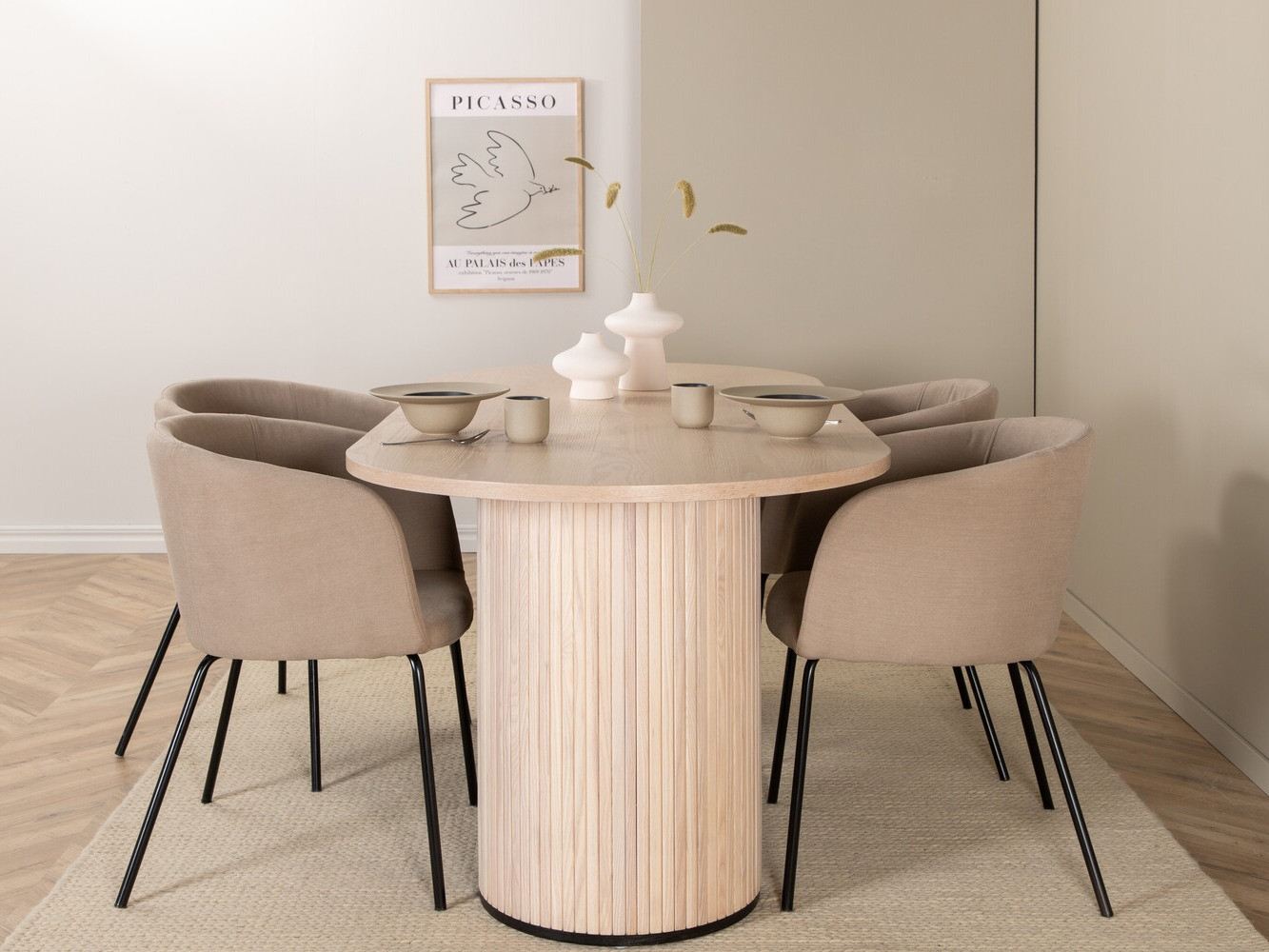 Essgruppe Dallas 2767 (Beige + Schwarz)