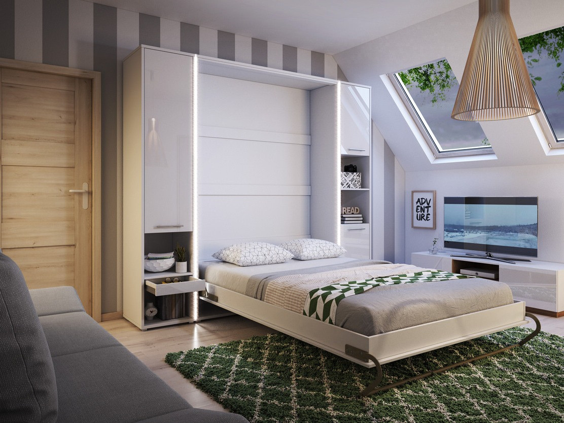 Möbel-Set Concept Pro Lenart XI (Weiss glänzend + Weiss)