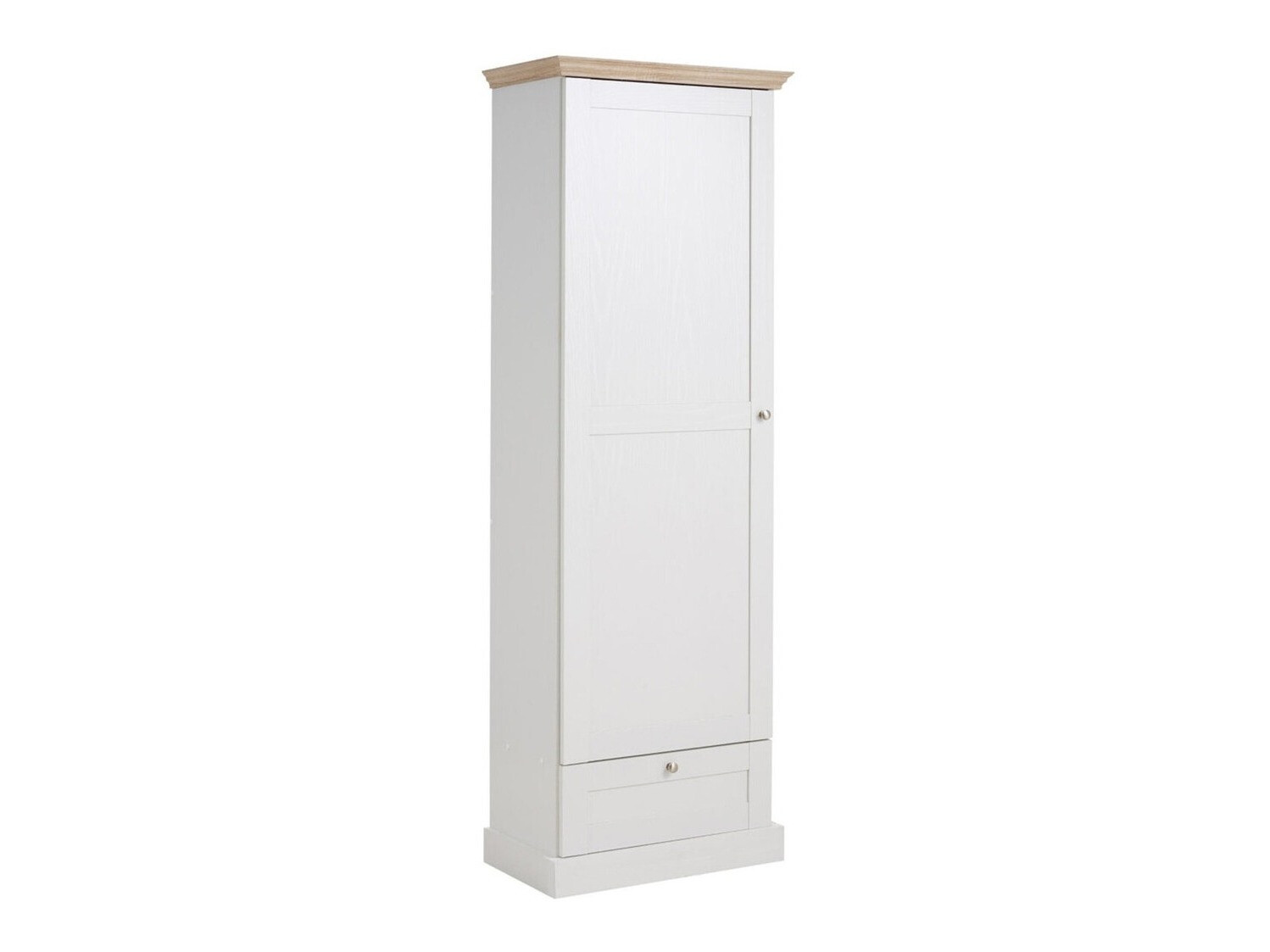 Kleiderschrank Lirveri 100 (Weiss + Eichenholzoptik hell)