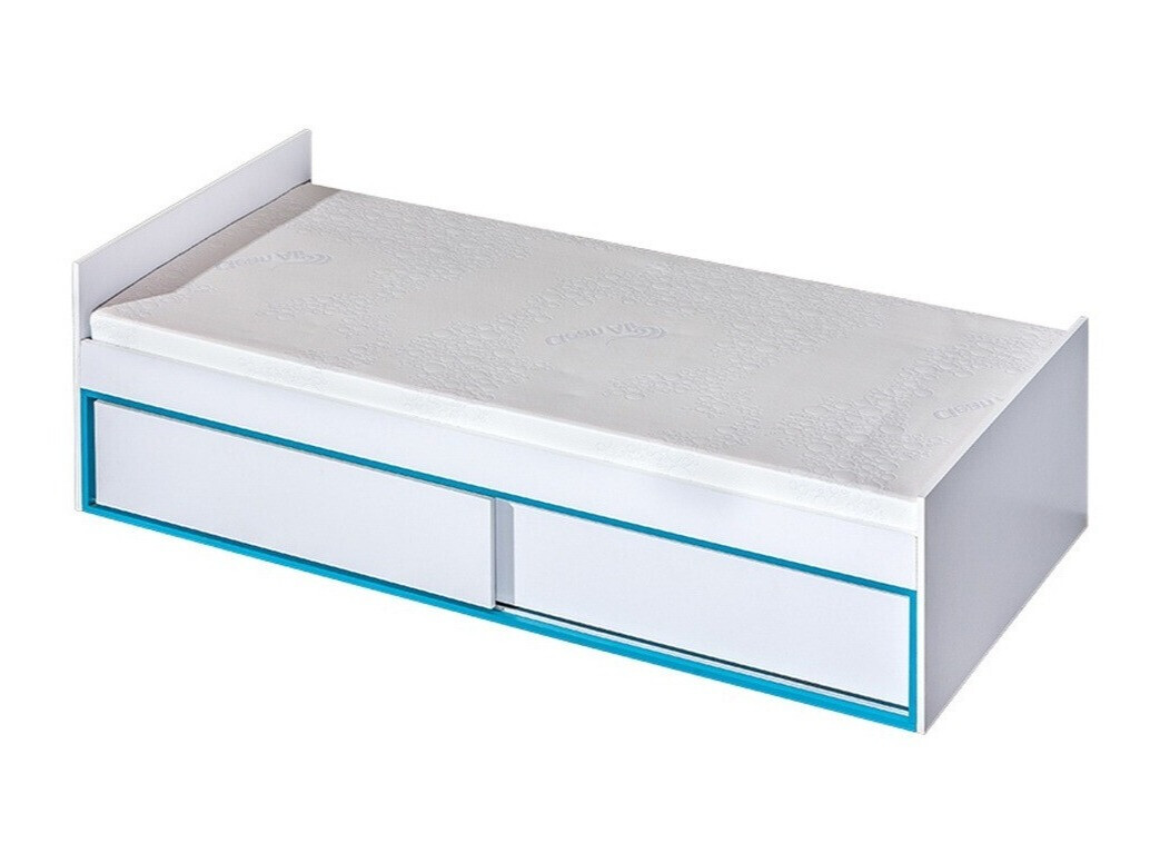Bett Lorlare 114 (Weiss + Türkis)