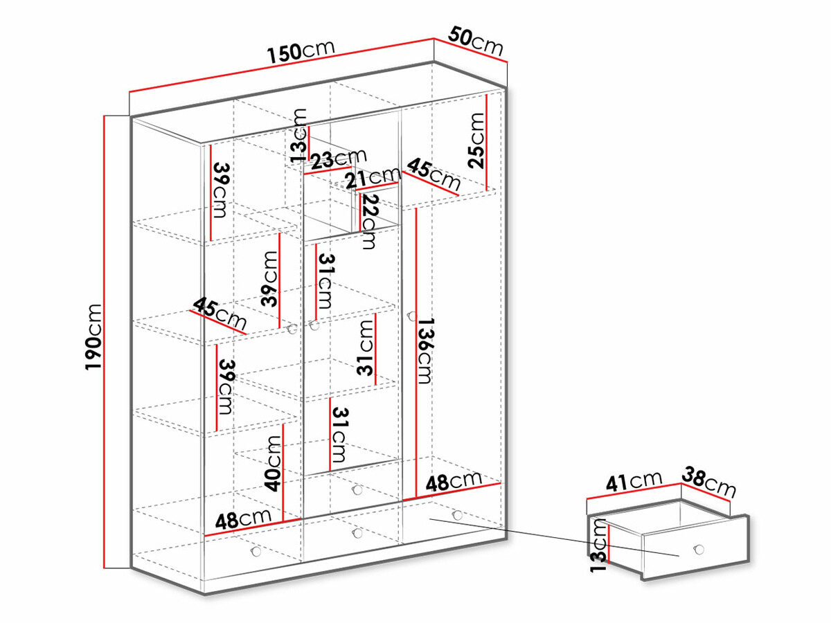 Kleiderschrank Omaha R118