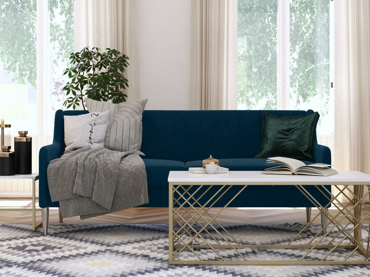 Sofa CosmoLiving by Cosmopolitan 124 (Blau + Silber)