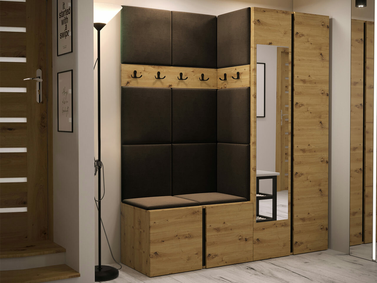 Flurgarnitur Hartford 278 (Artisan Eichenholzoptik)