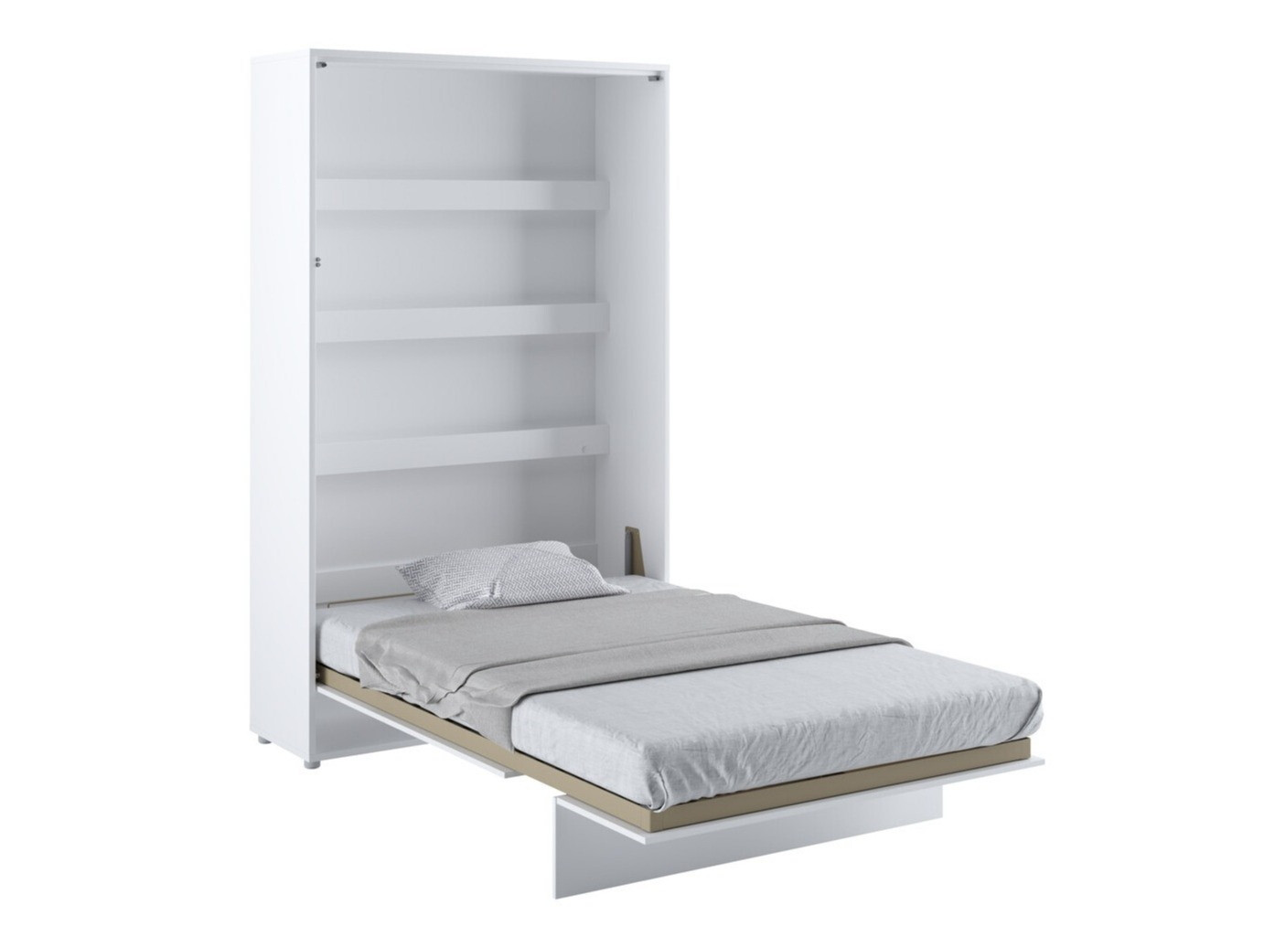 Schrankbett Concept Pro Lenart (Weiss + Weiss glänzend)