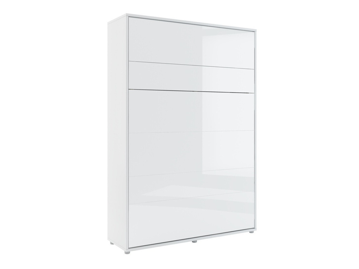 Schrankbett Concept Pro Lenart (Weiss + Weiss glänzend)