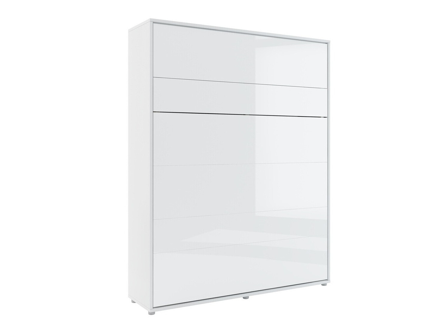Schrankbett Concept Pro Lenart (Weiss + Weiss glänzend)