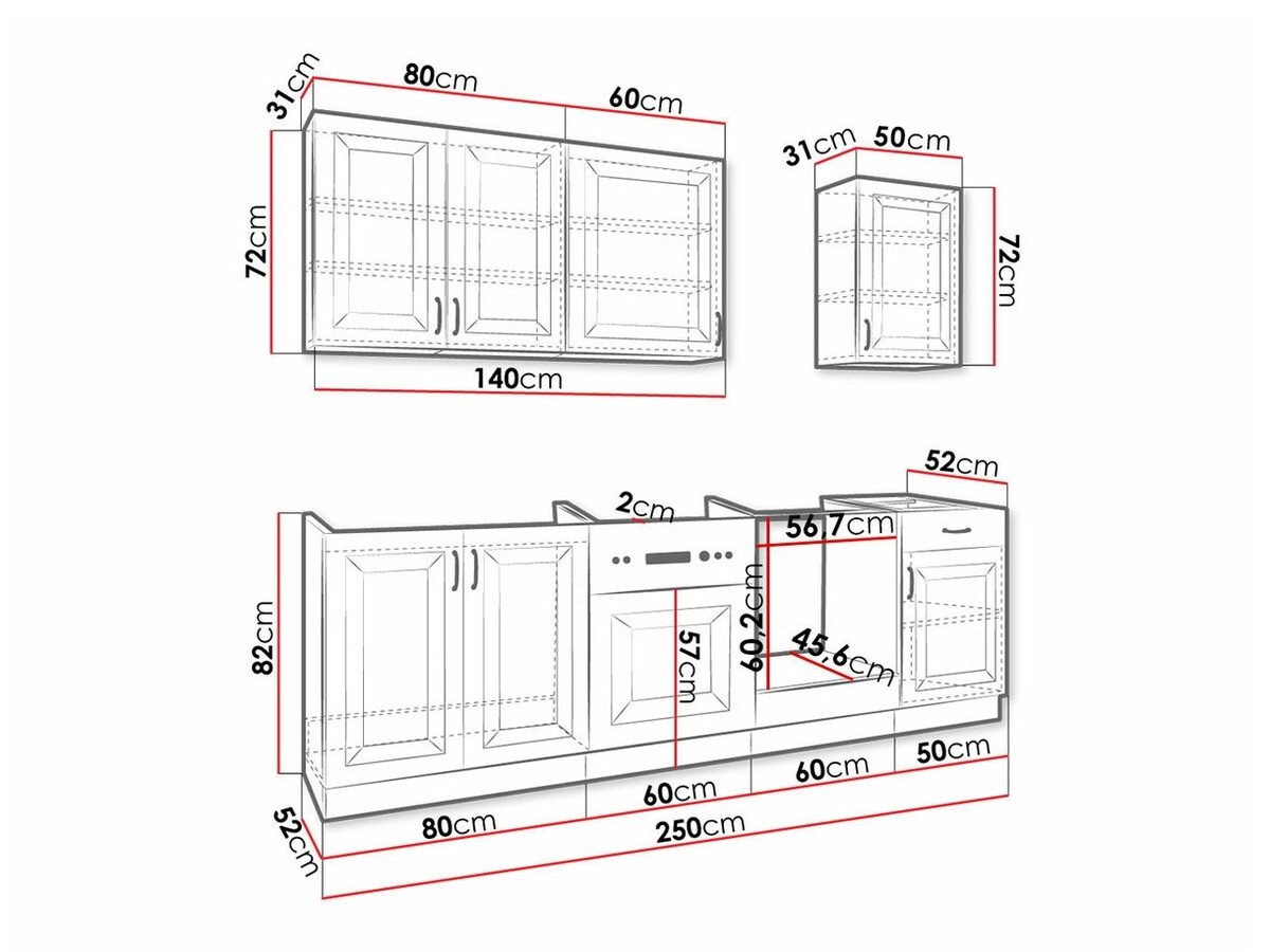 Modulares Küchenset Retro White 150