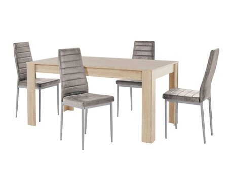 Essgruppe Denton 603 (Silber + Hellgrau)