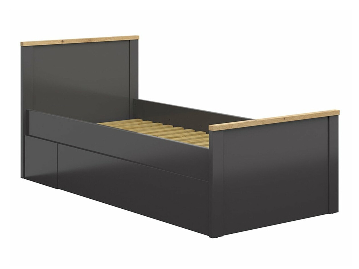 Bett Sordoro 132 (Graphit + Artisan-Eiche)