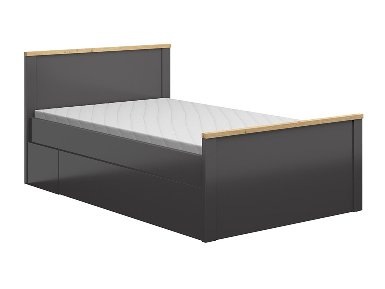 Bett Sordoro 132 (Graphit + Artisan-Eiche)