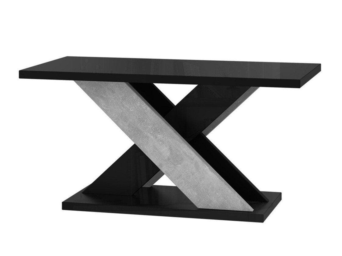 Couchtisch Goodyear 116 (Schwarz glänzend + Beton)