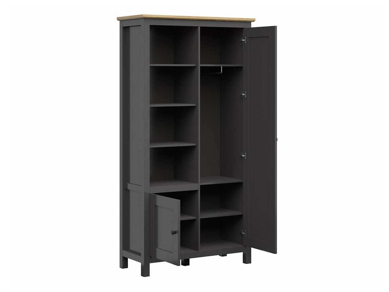 Kleiderschrank Sordoro 128 (Graphit + Artisan Eichenholzoptik)