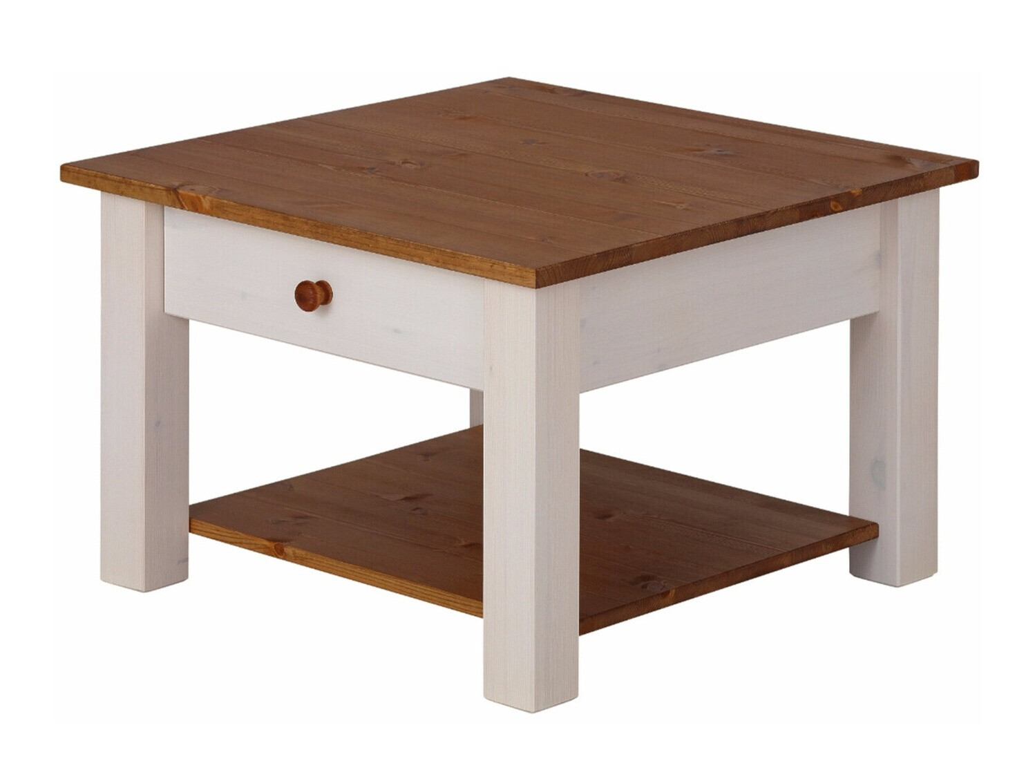 Couchtisch Denton 753 (Weiss + Eichenholzoptik Honig)