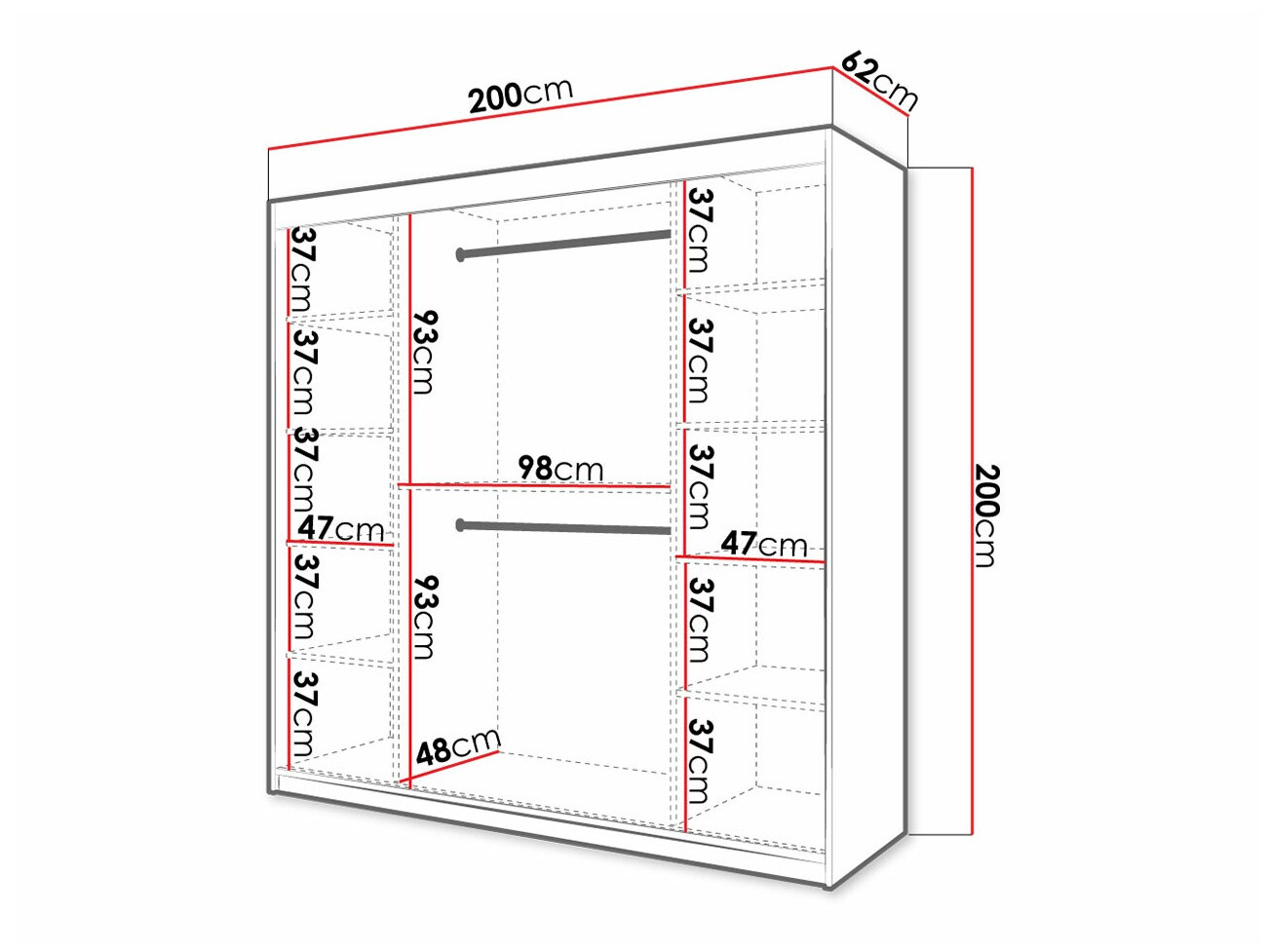 Kleiderschrank Hartford 403 (Schwarz)