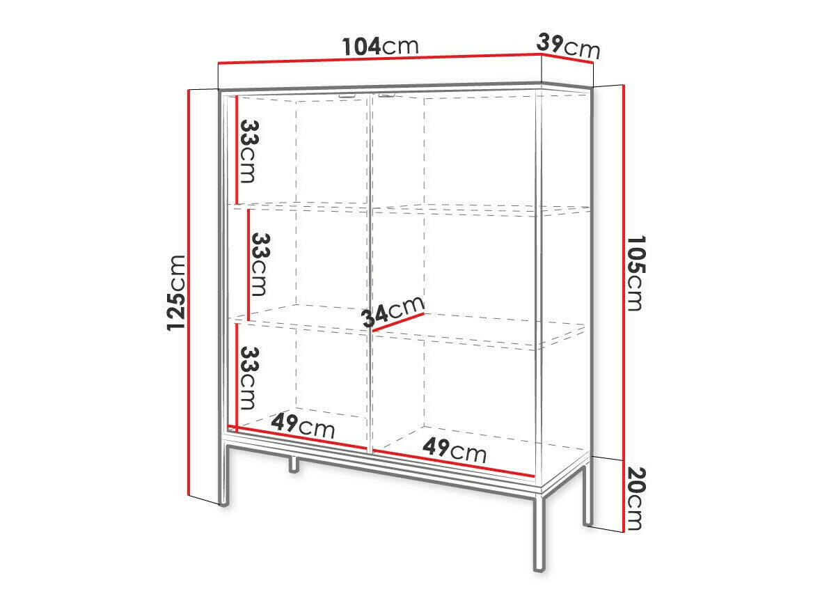 Schrank Lima L101 (Weiss + Gold)