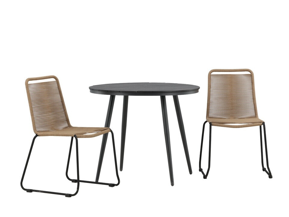 Tisch und Stühle Dallas 3782 (Hellbraun + Schwarz)