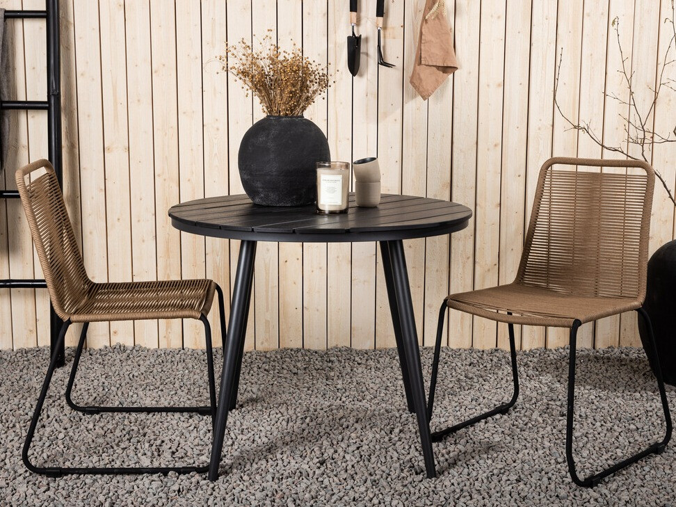 Tisch und Stühle Dallas 3782 (Hellbraun + Schwarz)