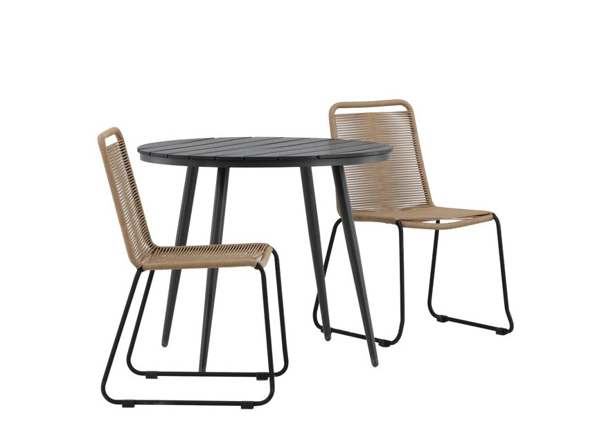 Tisch und Stühle Dallas 3782 (Hellbraun + Schwarz)
