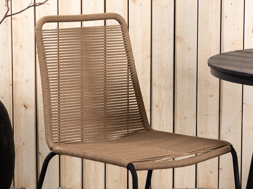 Tisch und Stühle Dallas 3782 (Hellbraun + Schwarz)