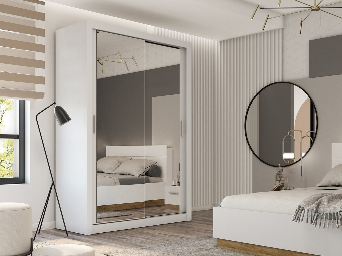 Kleiderschrank Cirdelu 115 (Weiss)