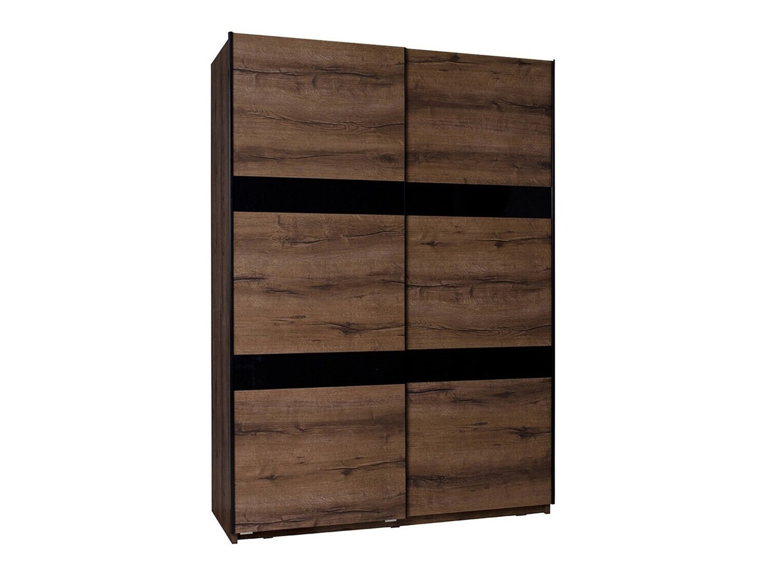 Kleiderschrank Fivelbo 109 (Klostereiche + Schwarz glänzend)