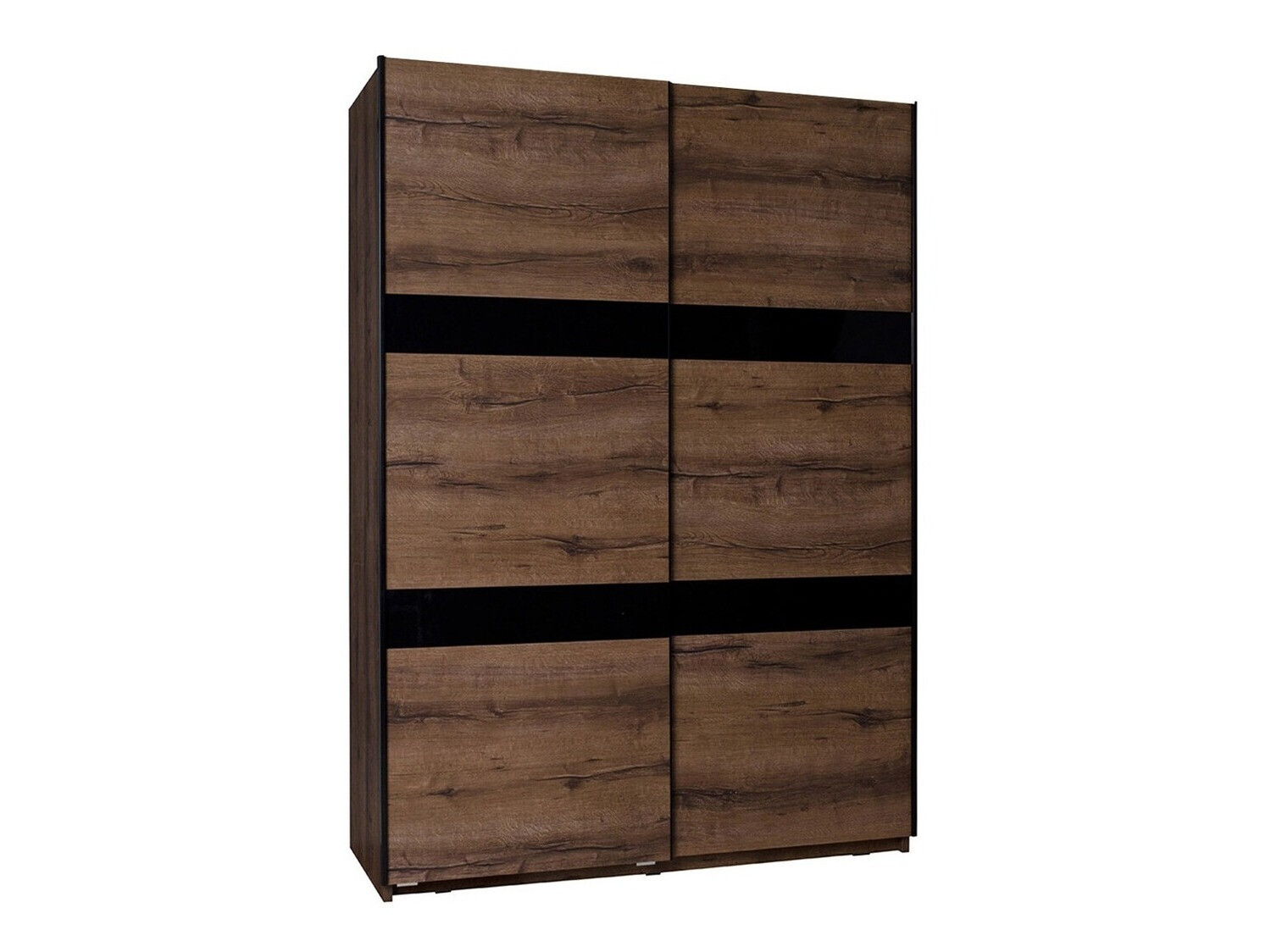 Kleiderschrank Fivelbo 109 (Klostereiche + Schwarz glänzend)