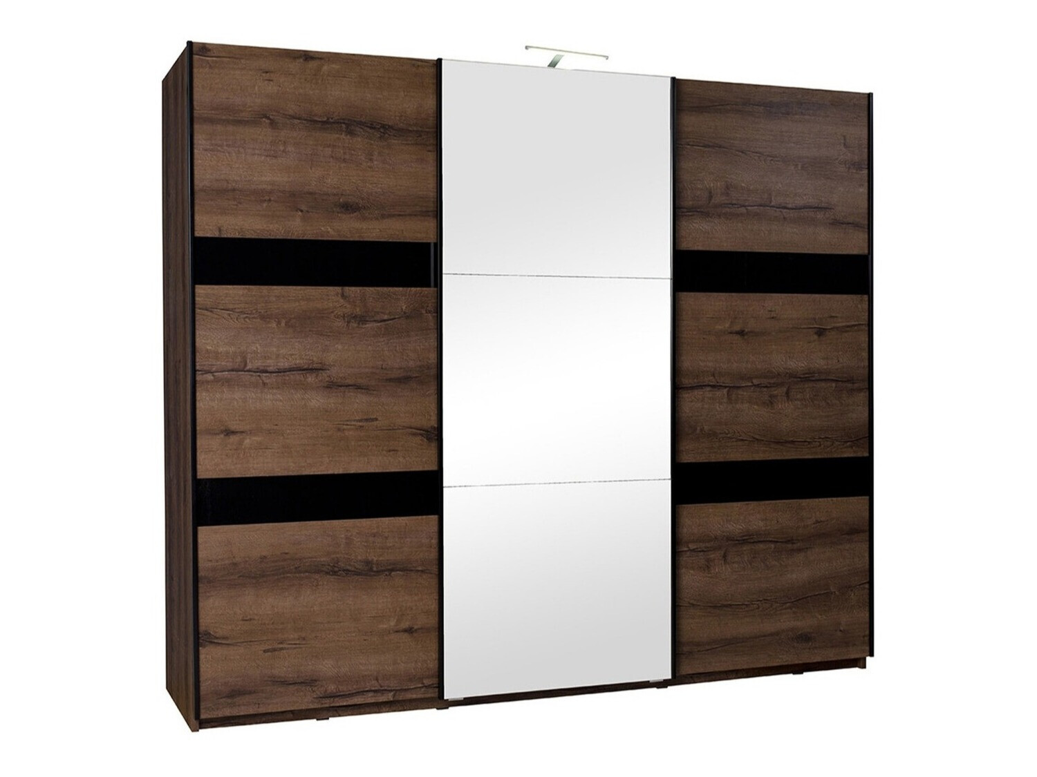 Kleiderschrank Fivelbo 110 (Klostereiche + Schwarz glänzend)
