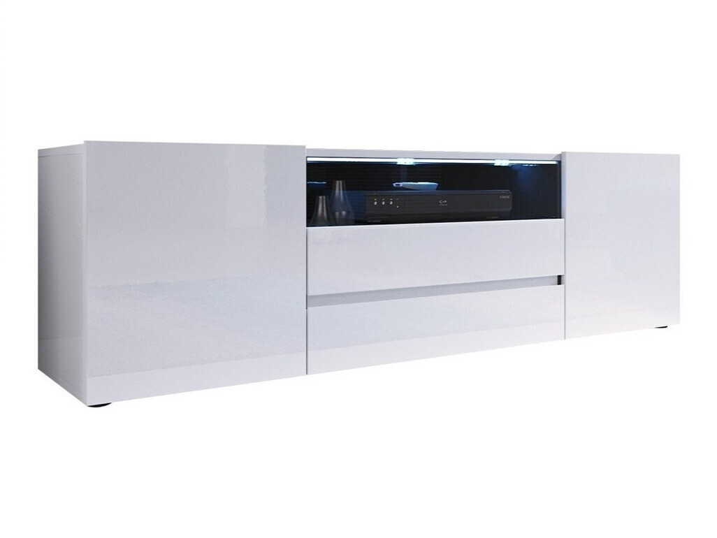 TV-Möbel Ager (Weiss + Weiss glänzend)