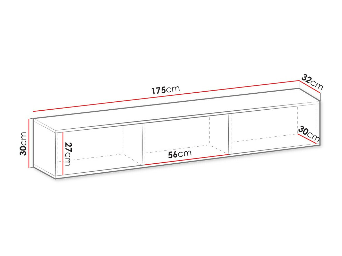 TV-Möbel Princal I (Weiss + Gold)