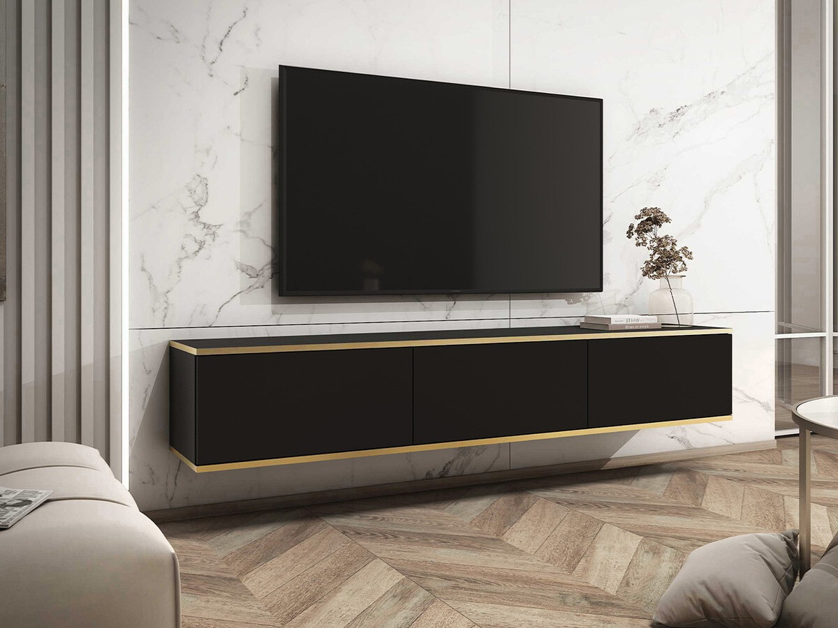 TV-Möbel Princal (Schwarz + Gold)