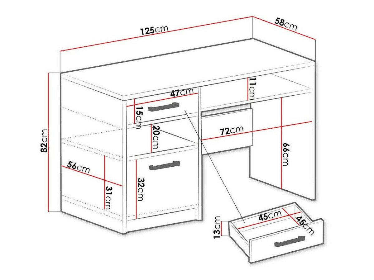 Bürotisch Dortivu 158 (Sonoma eichenholz)