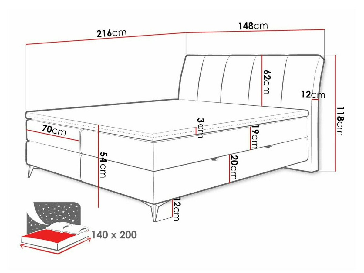 Boxspringbett ComfiDream Onauna (Fresh 13)