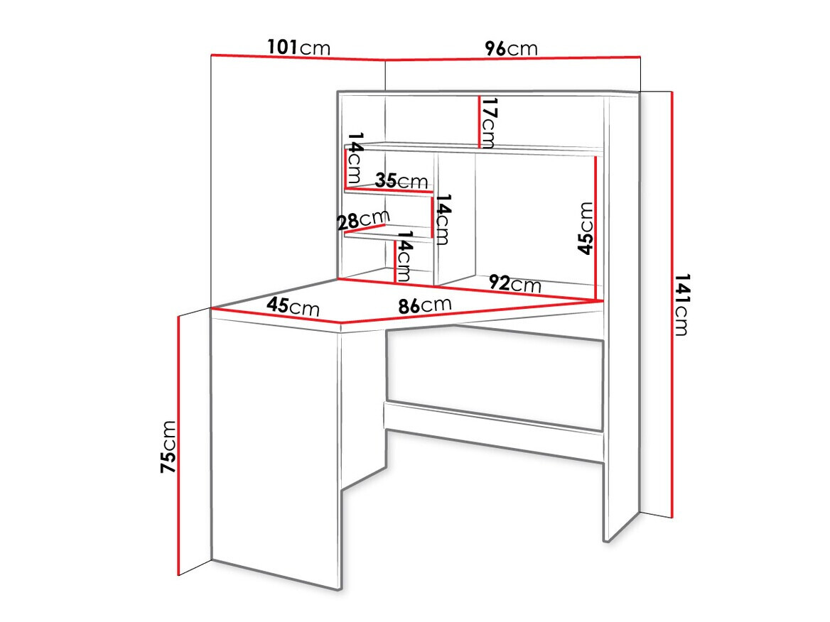 Eckschreibtisch Claral (Weiss)