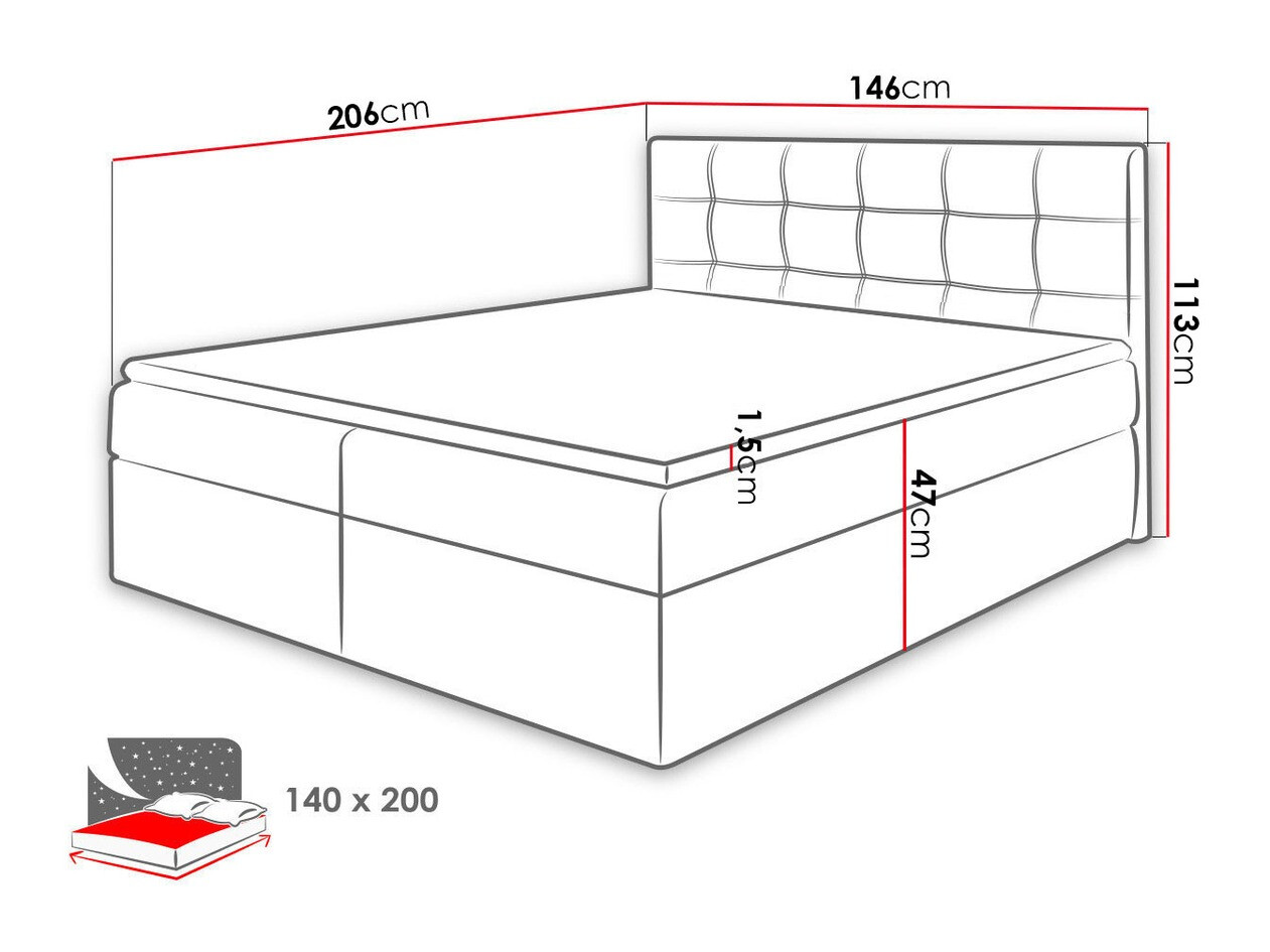 Boxspringbett Comfivo 195 (Kronos 09)