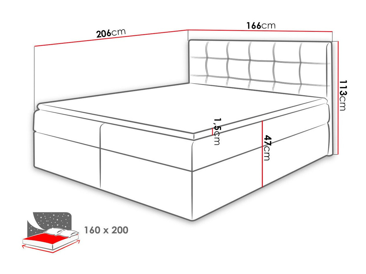 Boxspringbett Comfivo 195 (Kronos 29)
