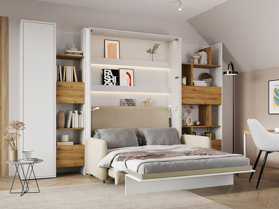 Regal Concept Lenart VI (Weiss + Artisan Eichenholzoptik)