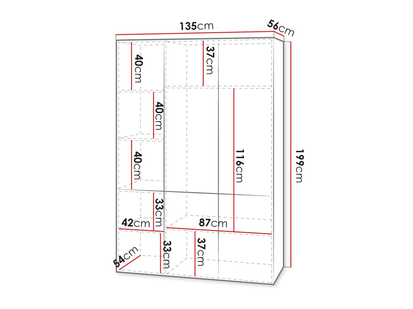 Kleiderschrank Dicto I (Weiss)