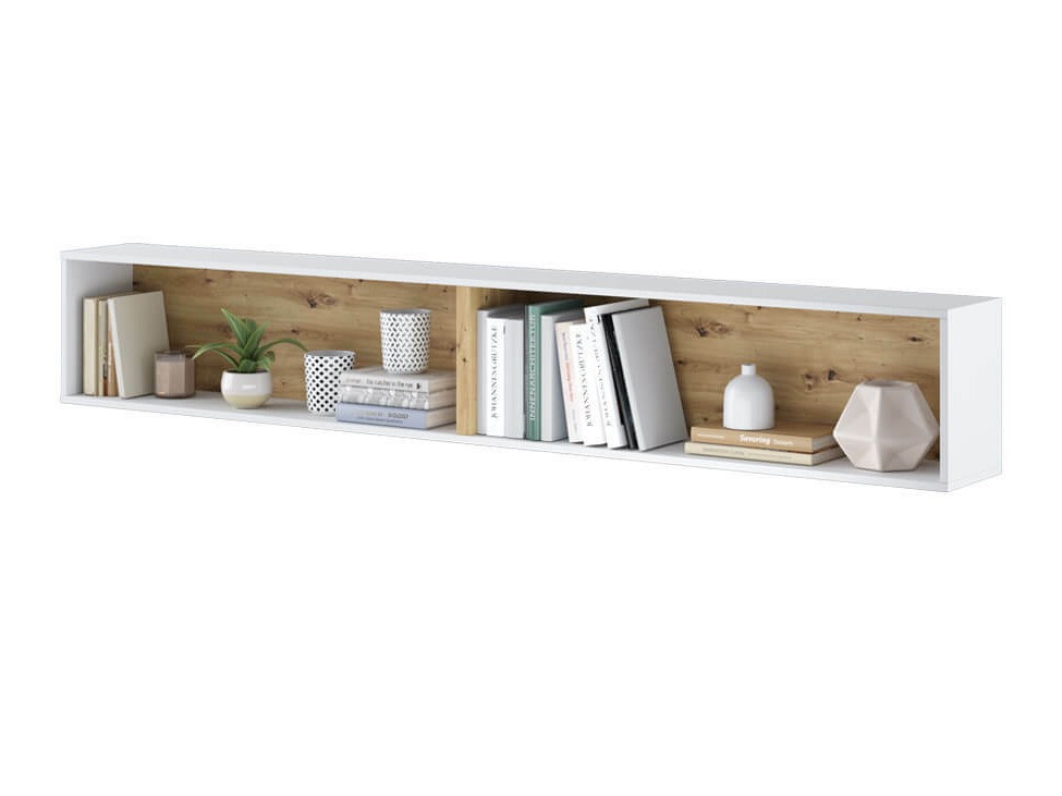 Wandregal Concept Pro Lenart III (Weiss + Artisan Eichenholzoptik)