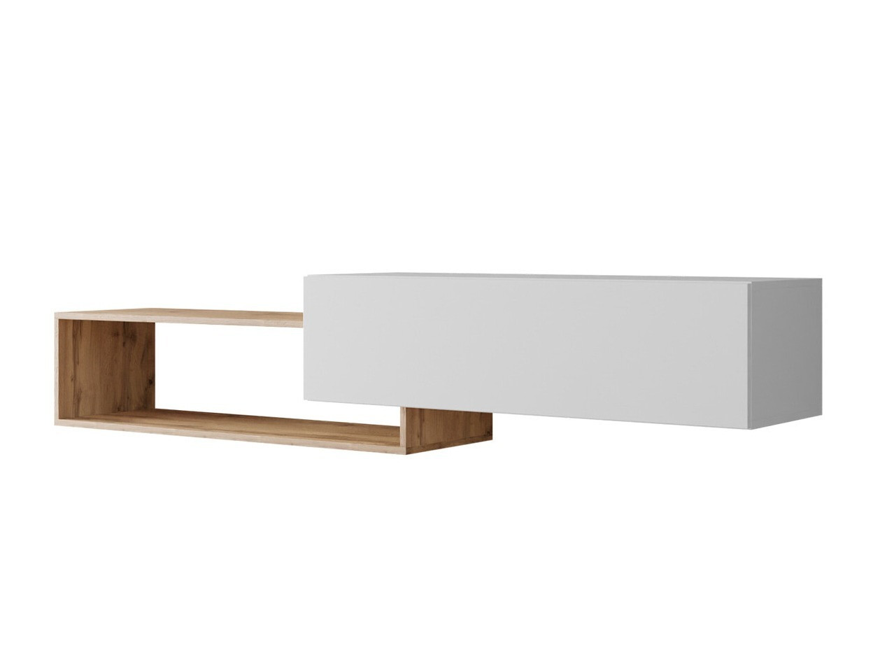 TV-Möbel Pinos (Weiss + Wotan Eiche)